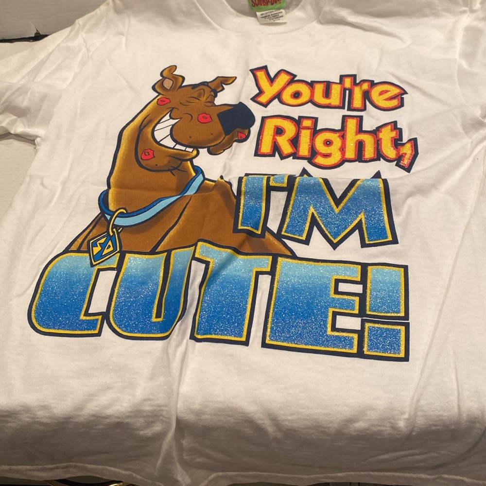Vintage Cartoon Network Scooby-Doo White T-shirt, You’re right, I’m cute